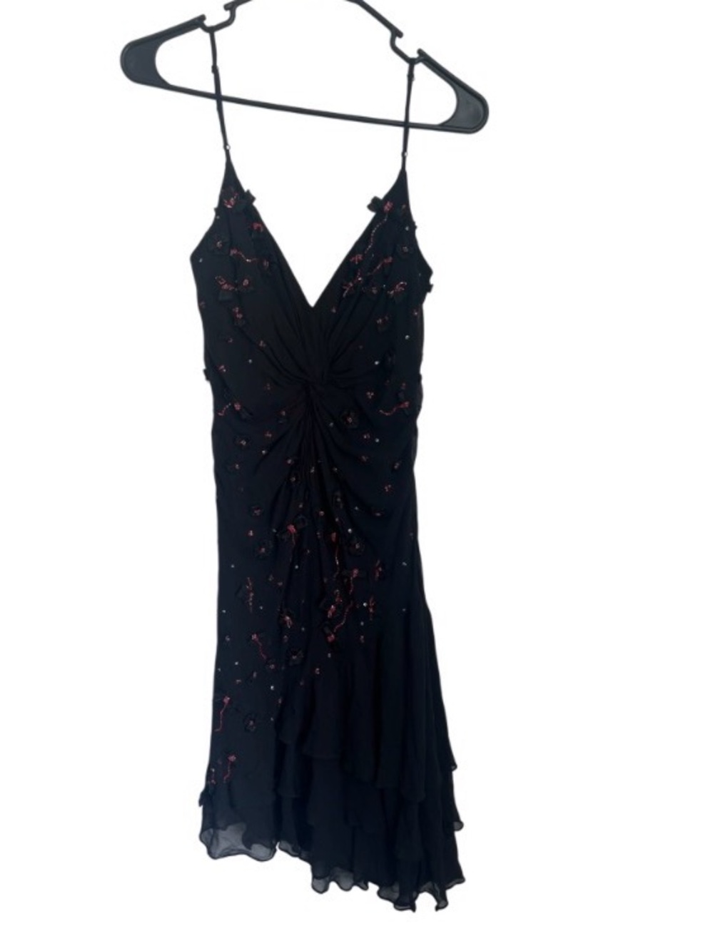 Vintage Sue Wong Nocturne Silk Black Beaded Sleeveless Dress Women's 12